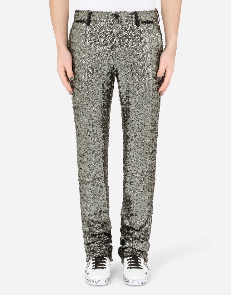 Tailored sequined pants - 1