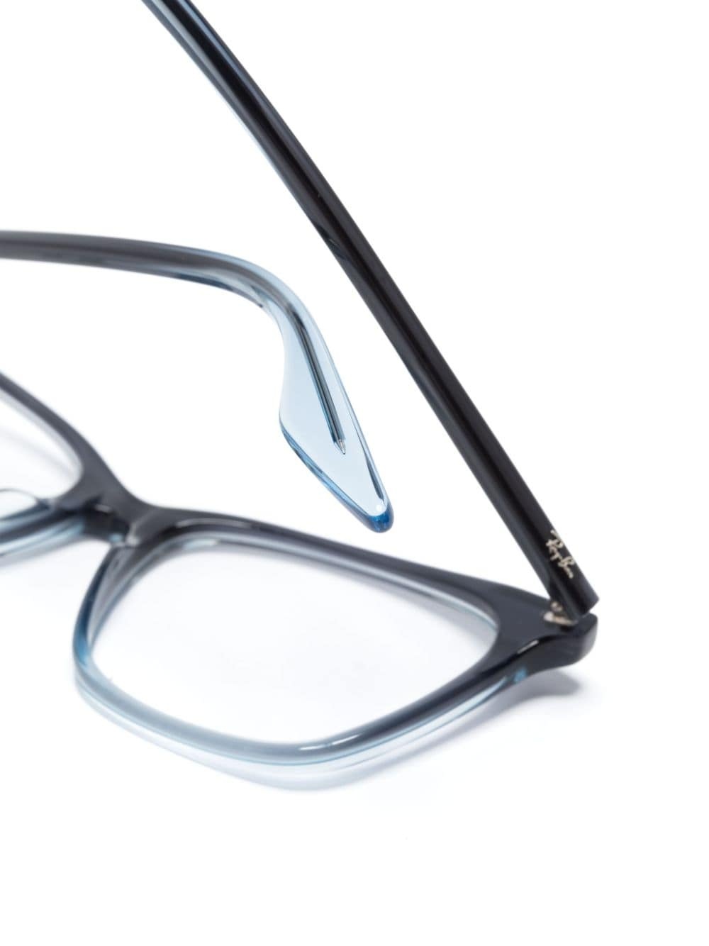 polished-effect square-frame glasses - 3