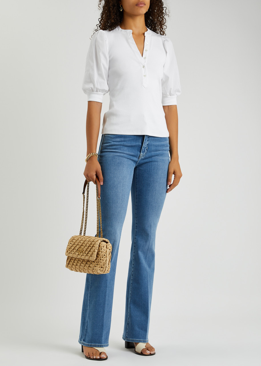 Coralee ribbed stretch-cotton top - 4
