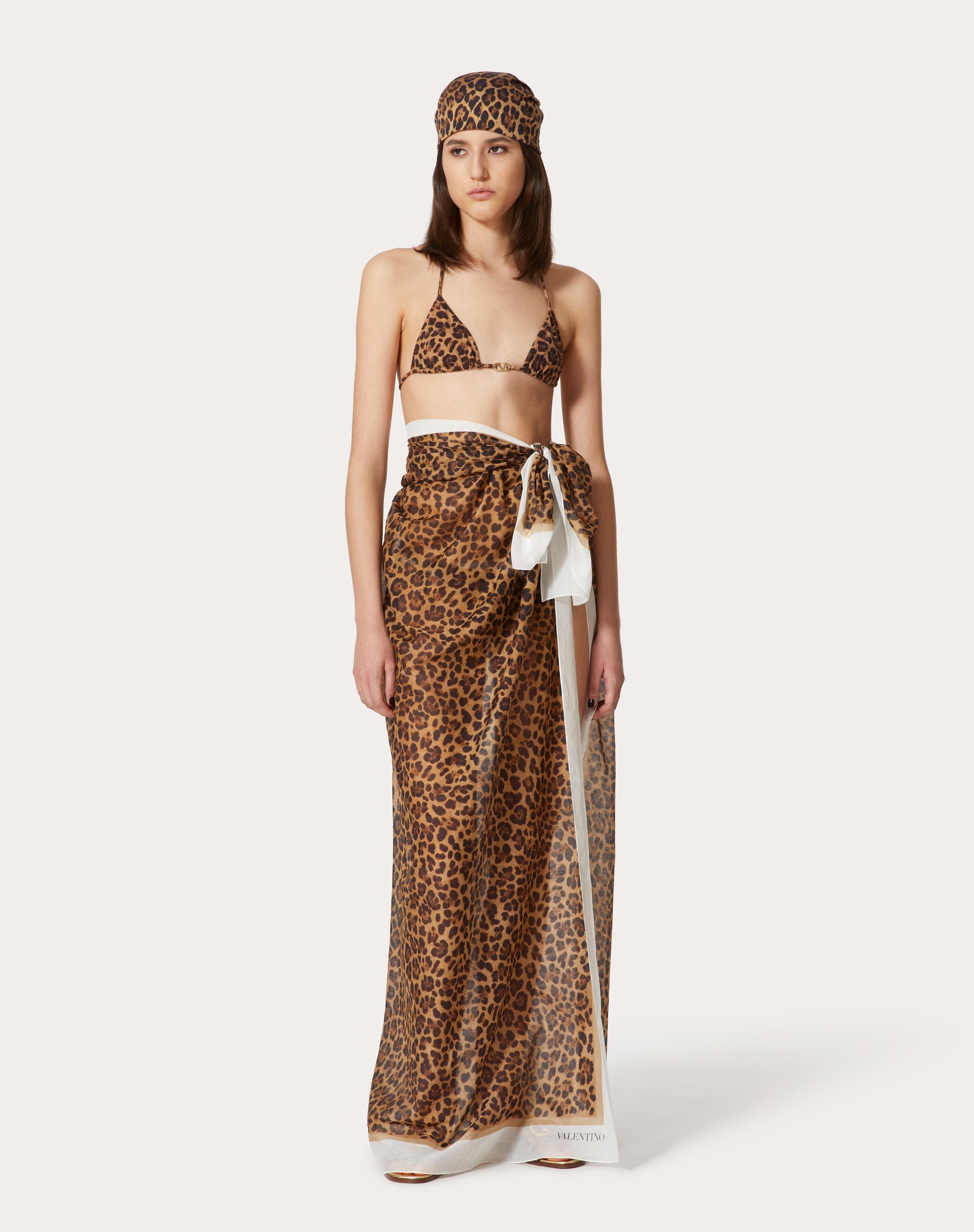 VALENTINO ESCAPE SARONG + CLUTCH BAG IN ANIMALIER COTTON AND SILK - 4
