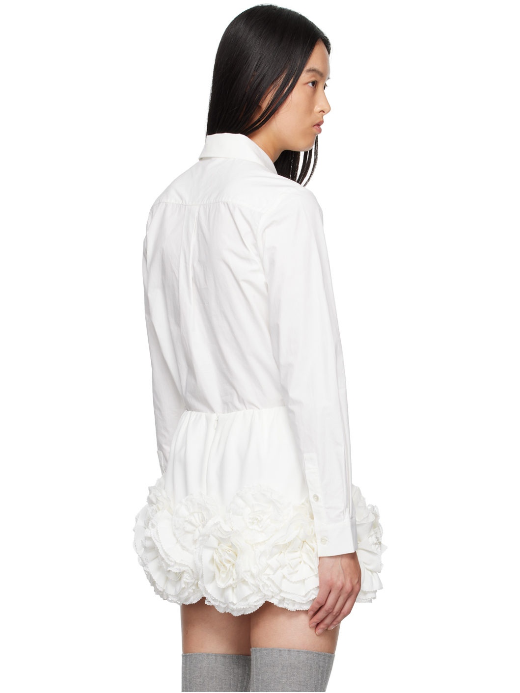 White Pocket Embellished Shirt - 3