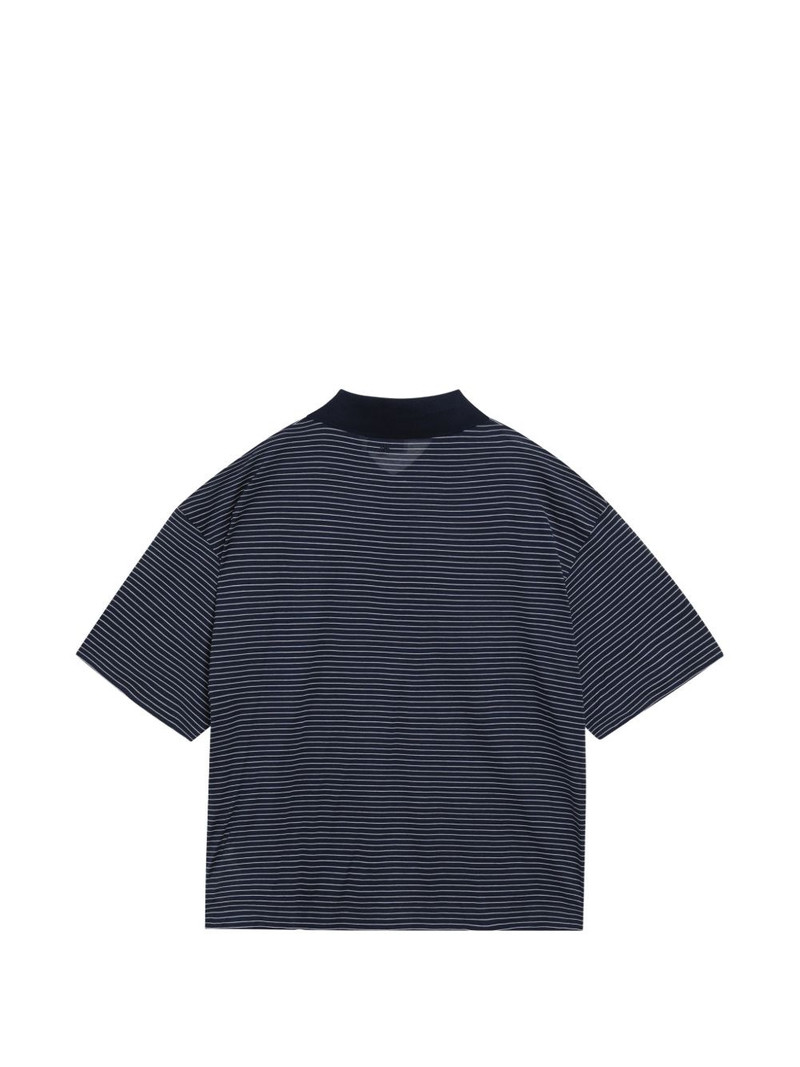 AMI Paris striped buttoned polo shirt outlook