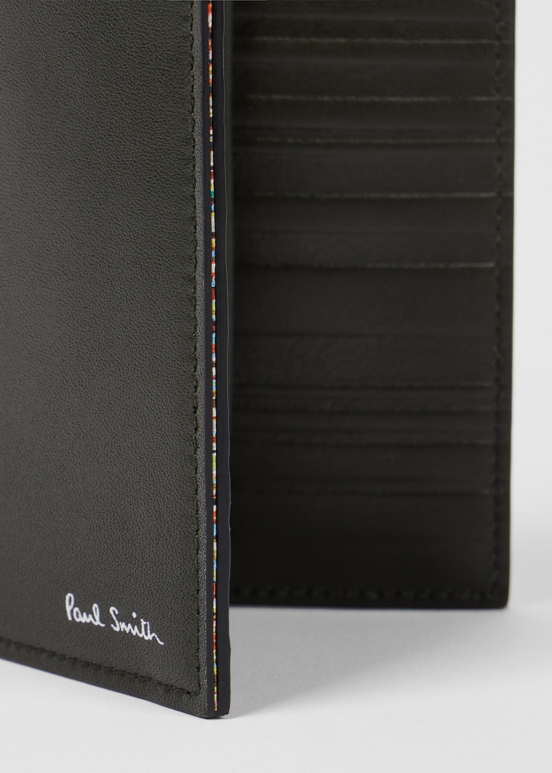 Dark Green Leather Compact Billfold and Coin Wallet 3