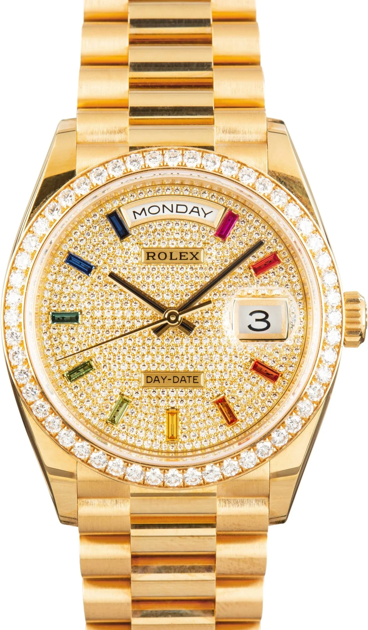 Rolex Day-Date 36 Rainbow Dial 128348 18k Yellow Gold - 1