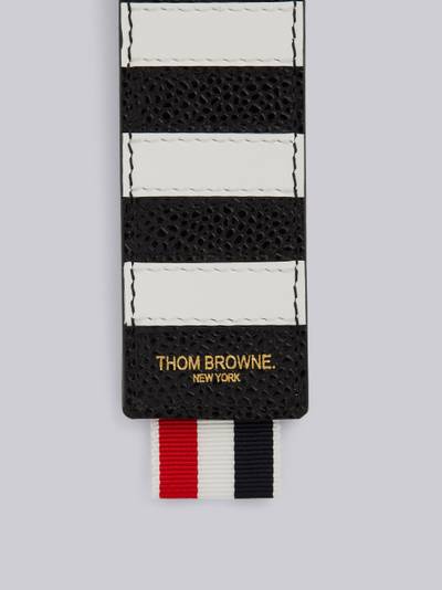 Thom Browne Black Pebbled 4-Bar Stripe Key Holder outlook