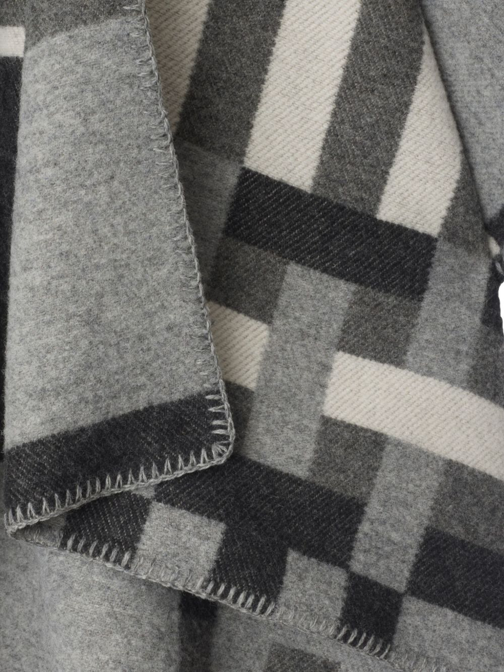colour-block checked cape - 2