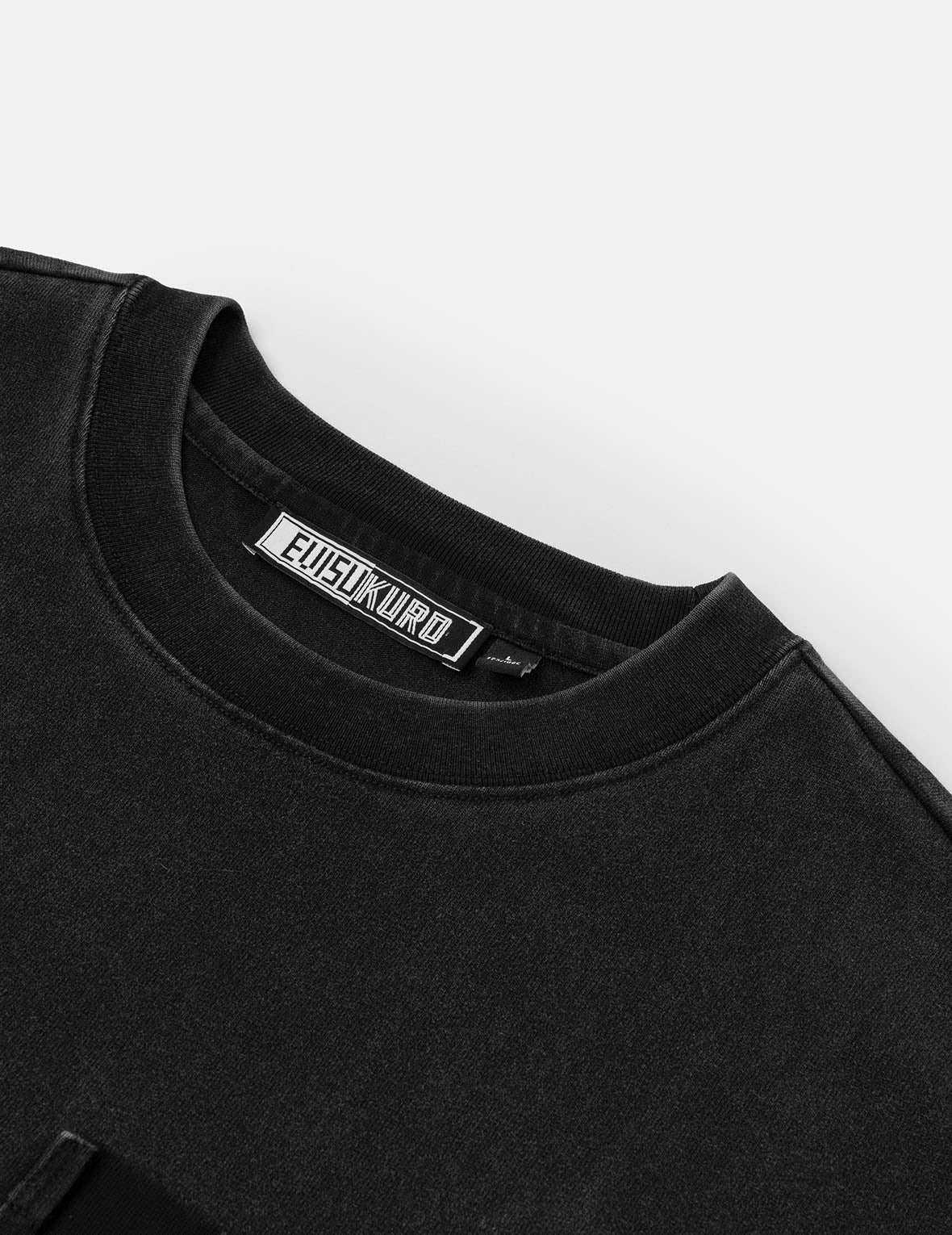 Washed Distressed Pocket and Gradient Print Loose Fit T-shirt - 9