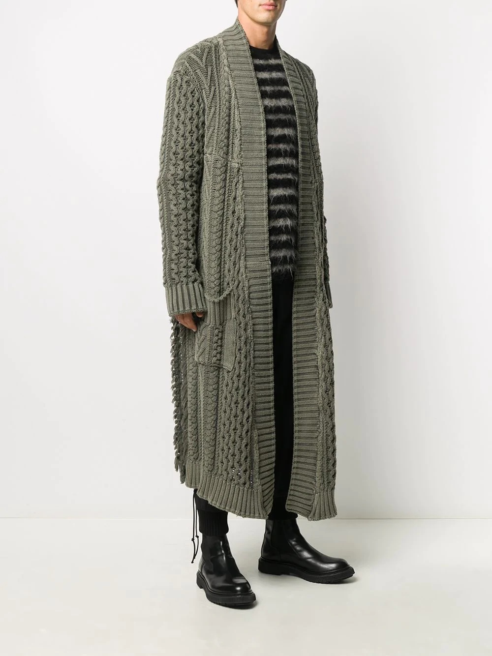 long chunky-knit cardigan - 3