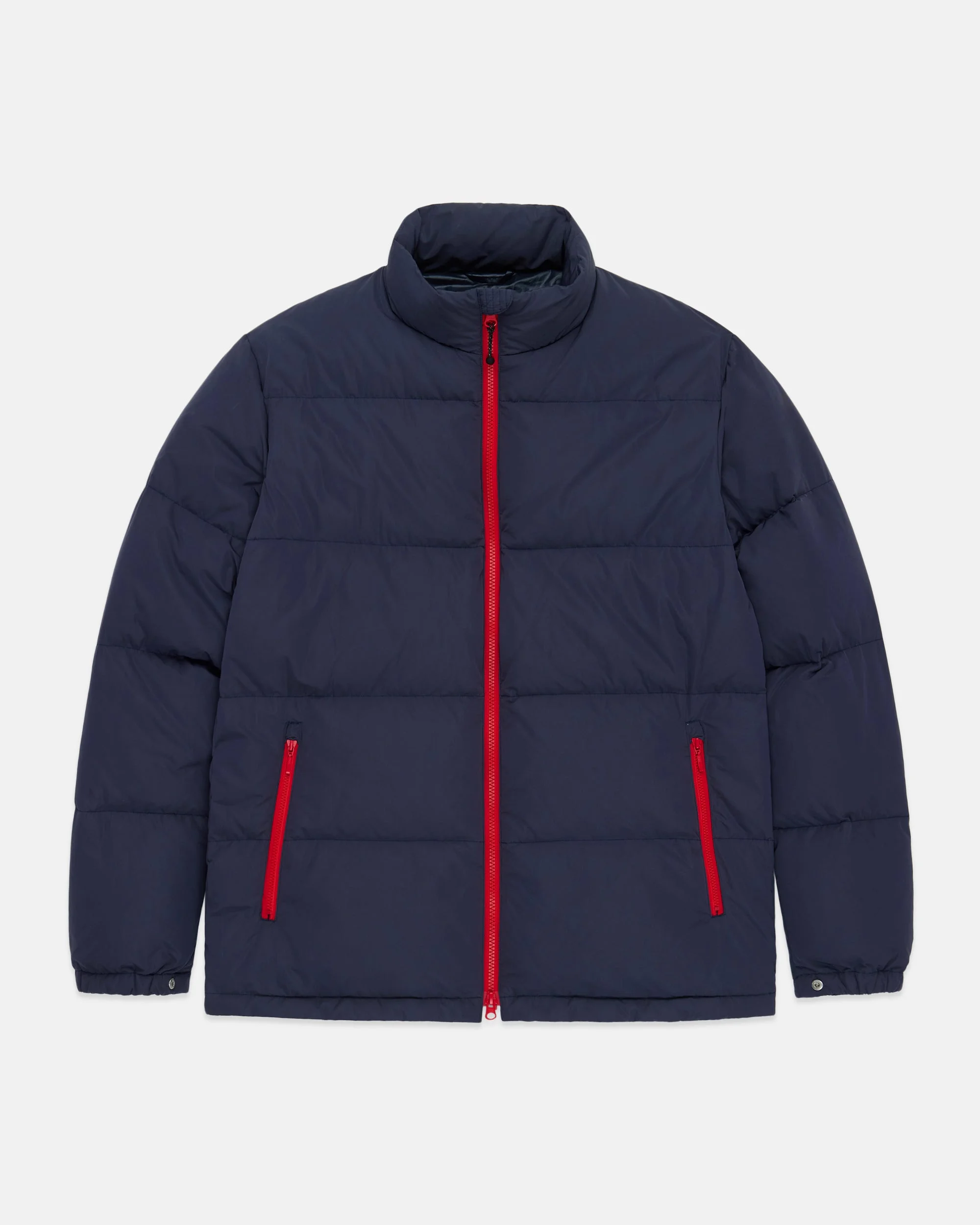 NAVY DOWN PUFFER JACKET - TRIM FIT - 1