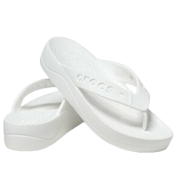 (WMNS) Crocs Baya Platform Flip-Flops 'White' 208395-100 - 4