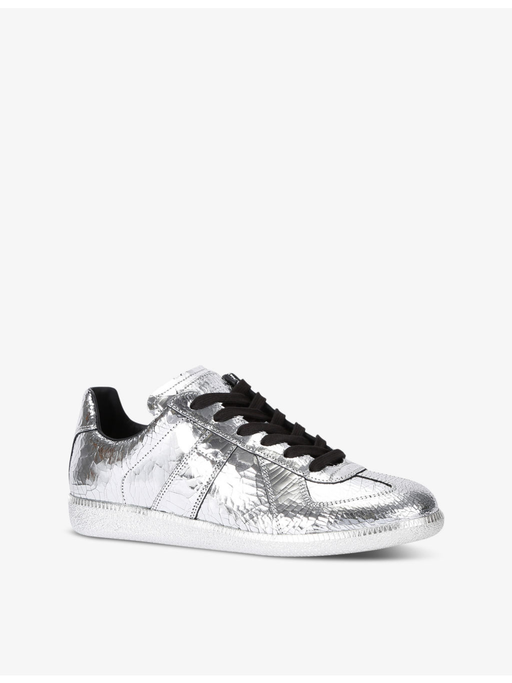 Replica Broken Mirror metallic low-top leather trainers - 3