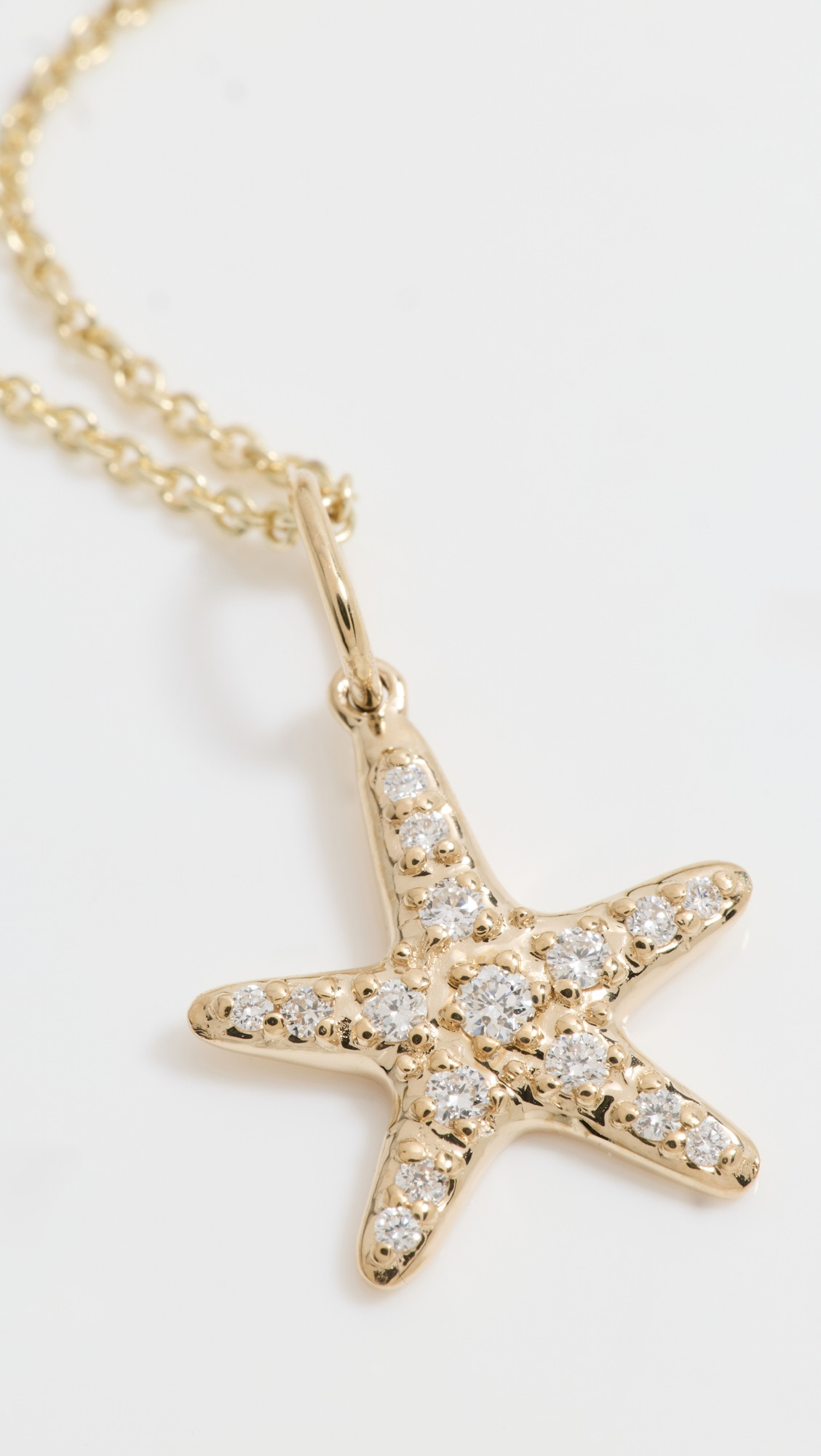 14k Small Starfish Charm Necklace - 4