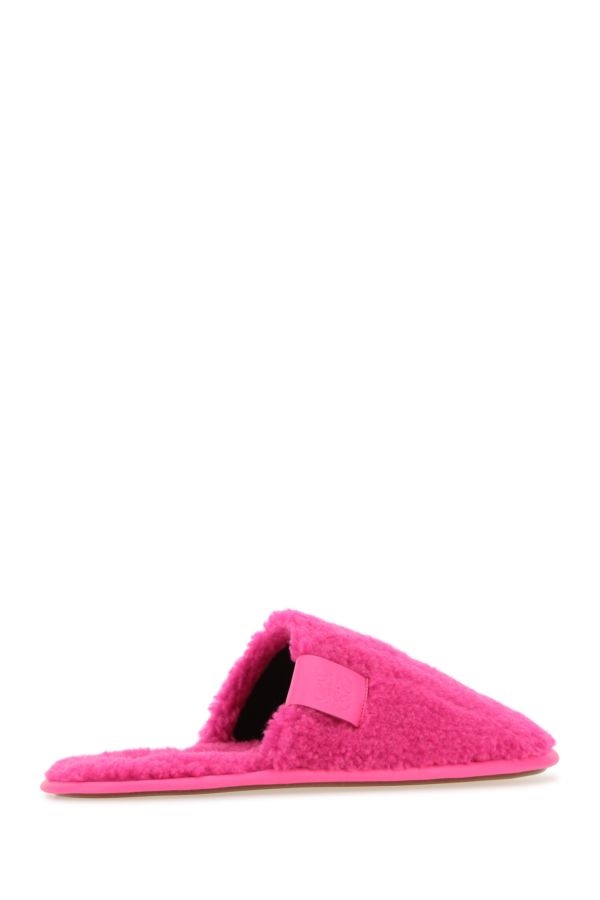 Loewe Woman Fluo Pink Pile Slippers - 3