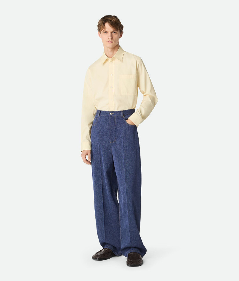 Wool Cotton Wide Leg Trousers - 1