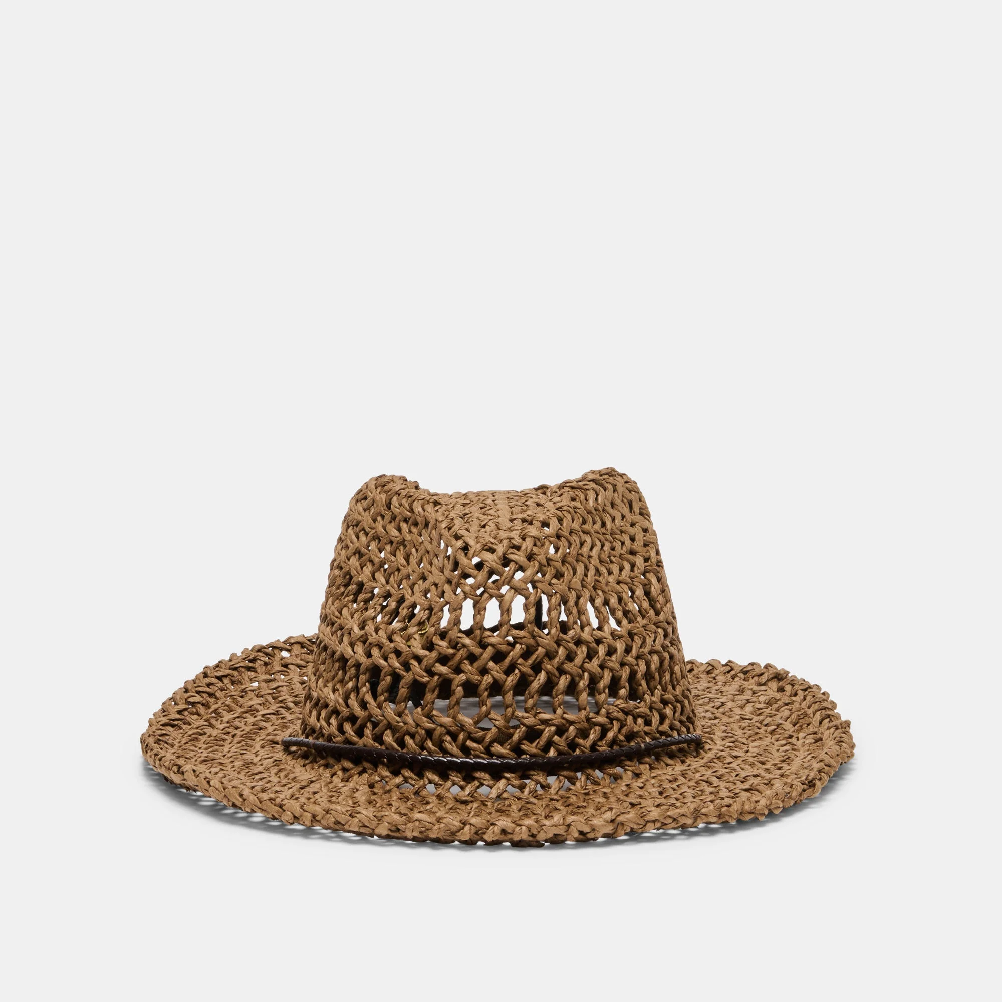 THICK WEAVE COWBOY HAT DARK BROWN - 1