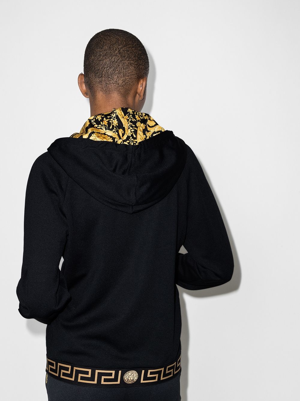 Baroque print lined hoodie - 3