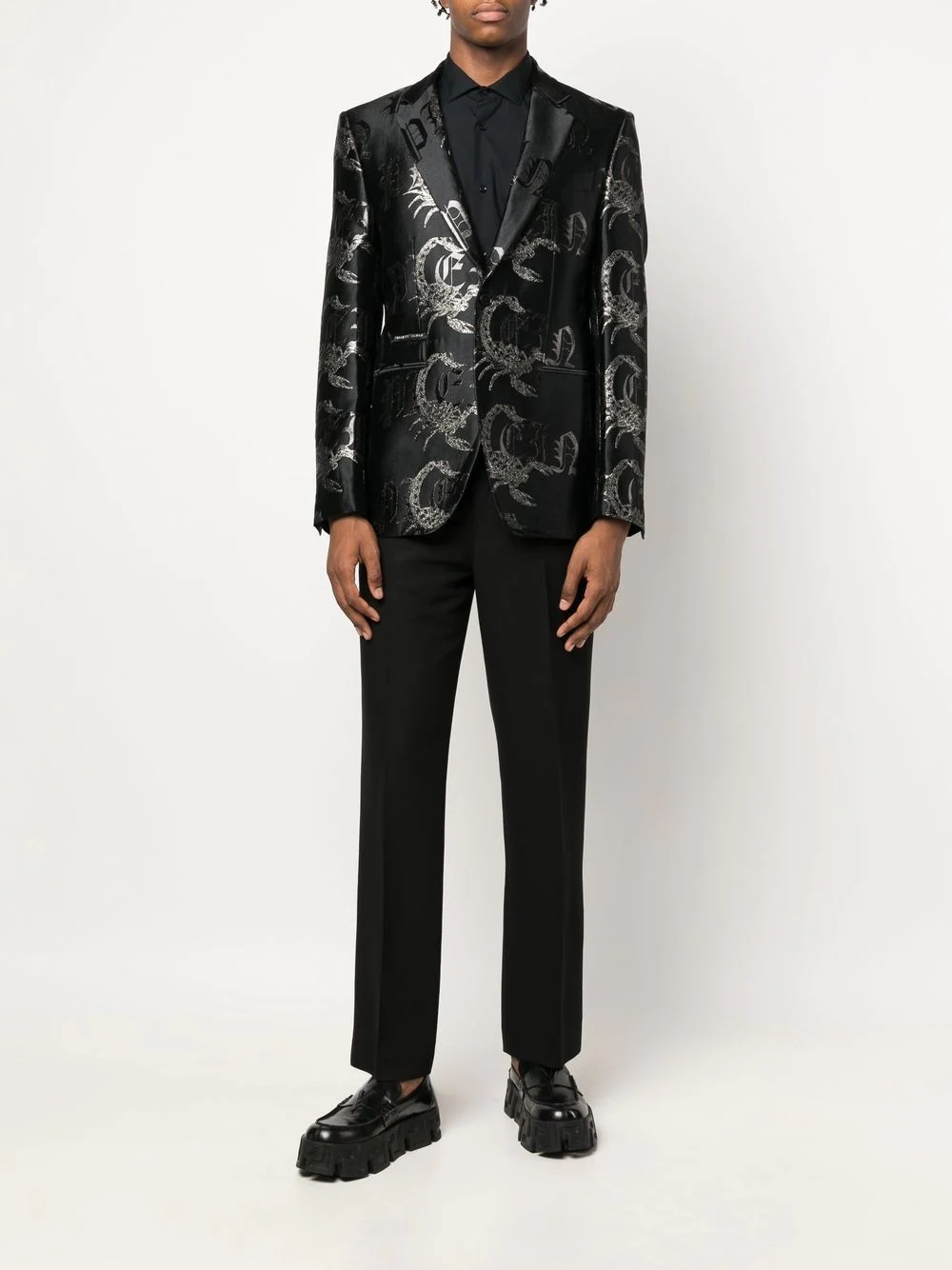 skull-print button-up shirt - 2