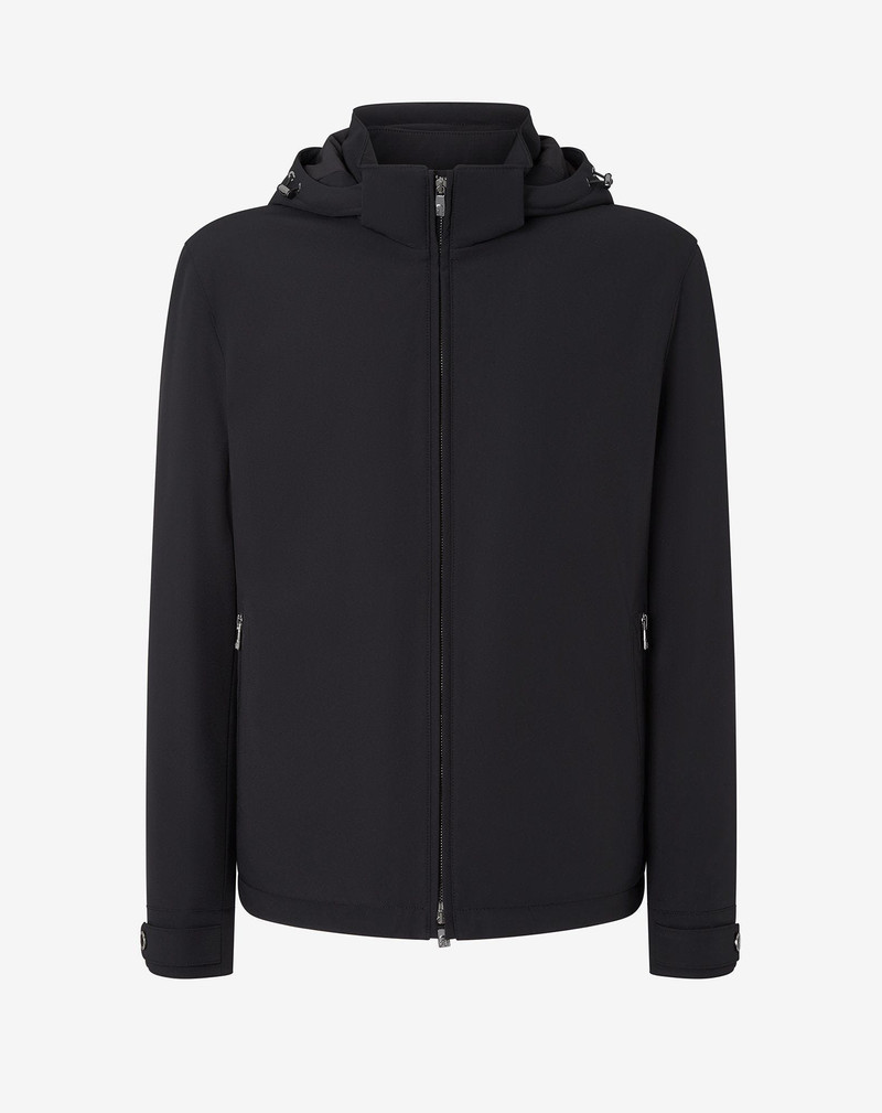 Black stretch technical fabric jacket 1