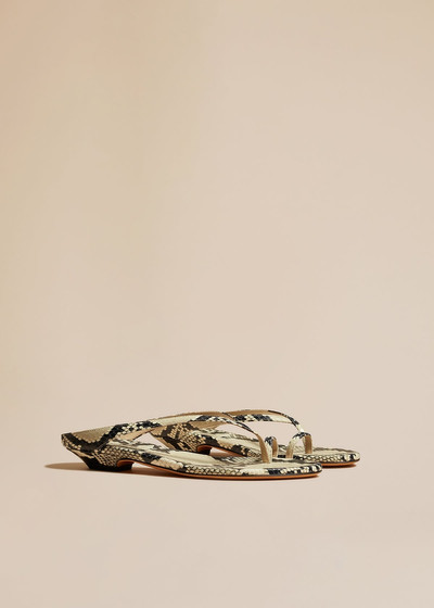 KHAITE The Marion Thong Sandal in Python-Embossed Leather outlook