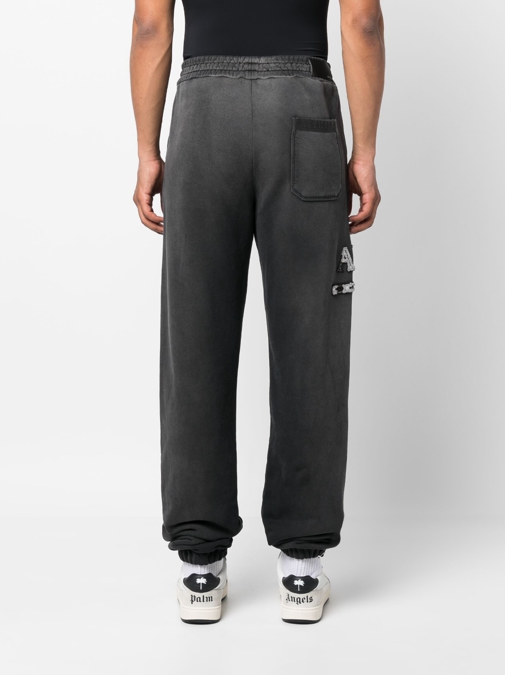 logo-appliqué cotton track pants - 4