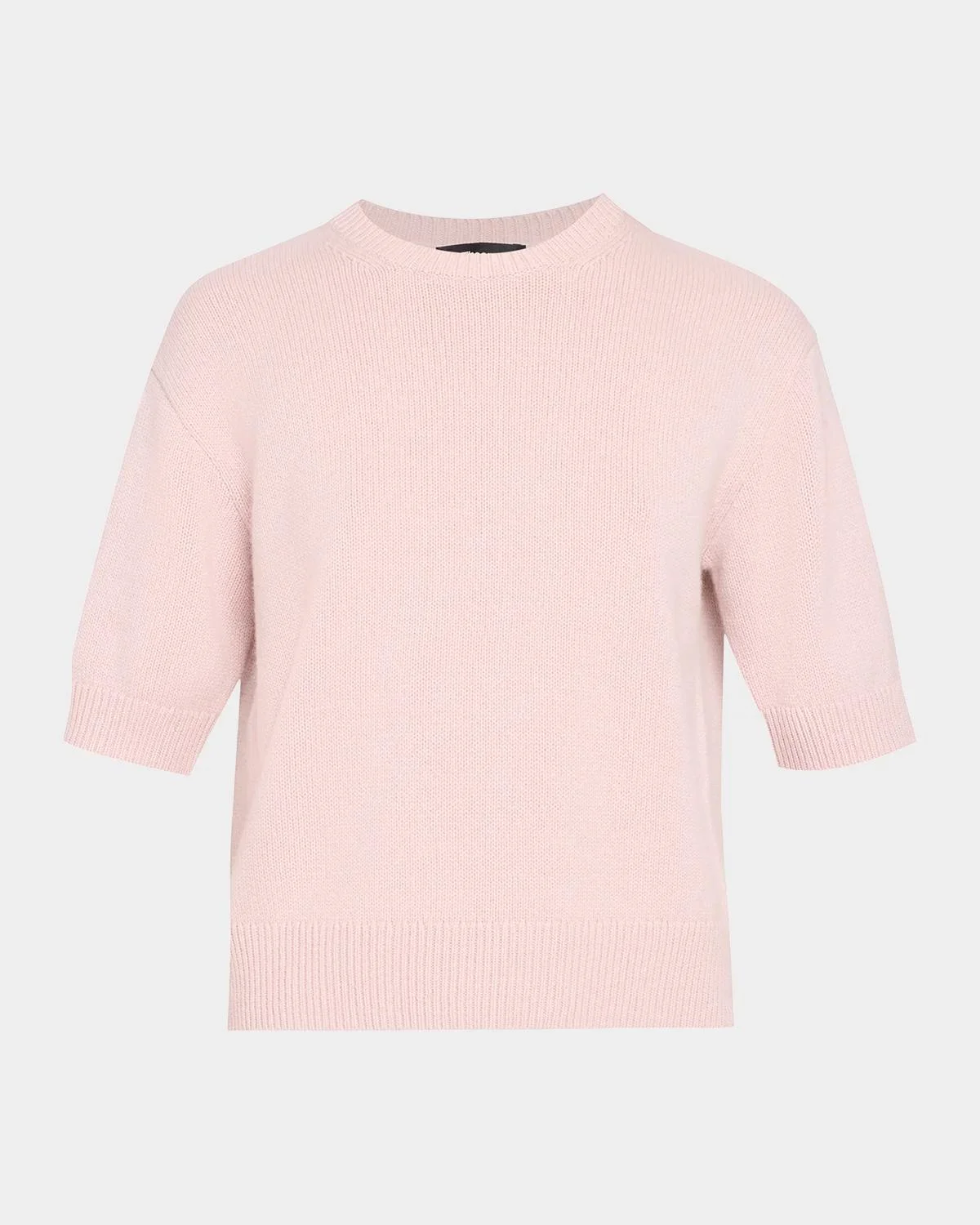 Cashmere Cropped Short-Sleeve T-Shirt - 1
