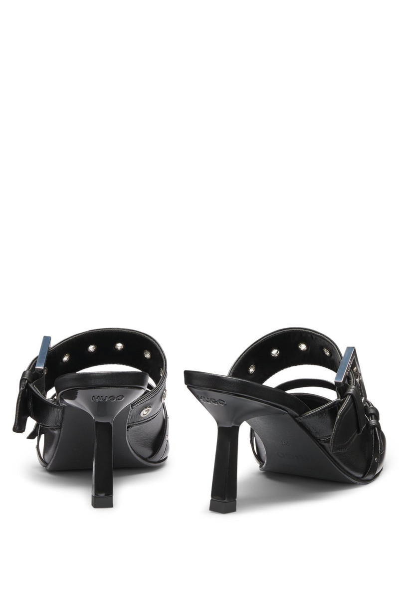 HUGO NAPPA-LEATHER MULES WITH TWIN BUCKLED STRAPS outlook