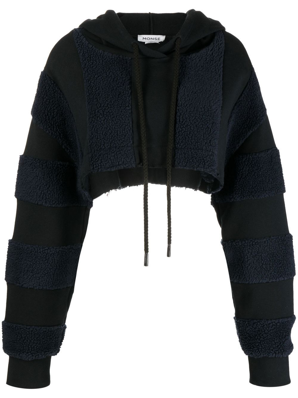 panelled cropped hoodie - 1