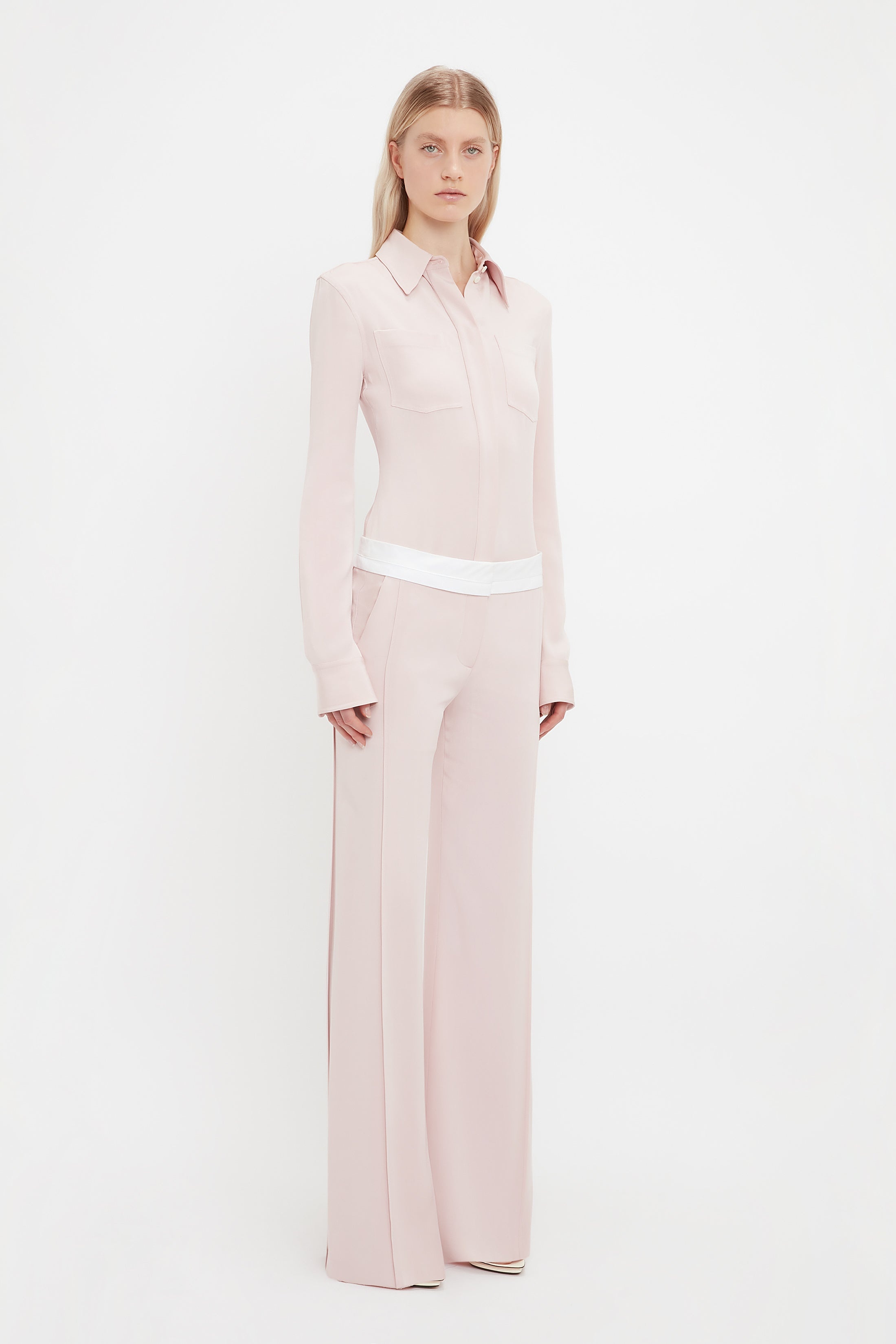 Side Panel Trouser In Blush - 3