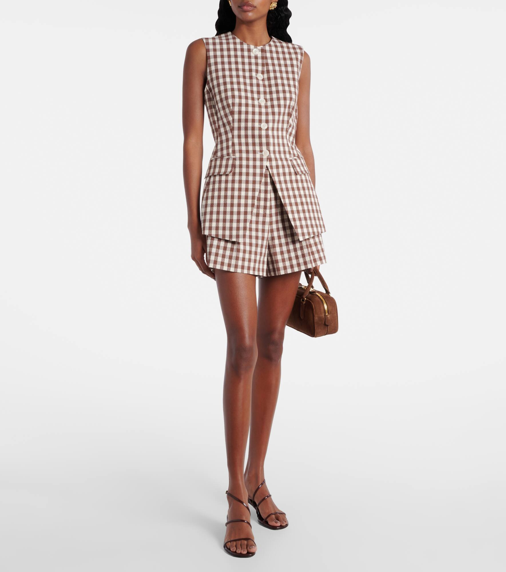 Haina gingham seersucker shorts - 2