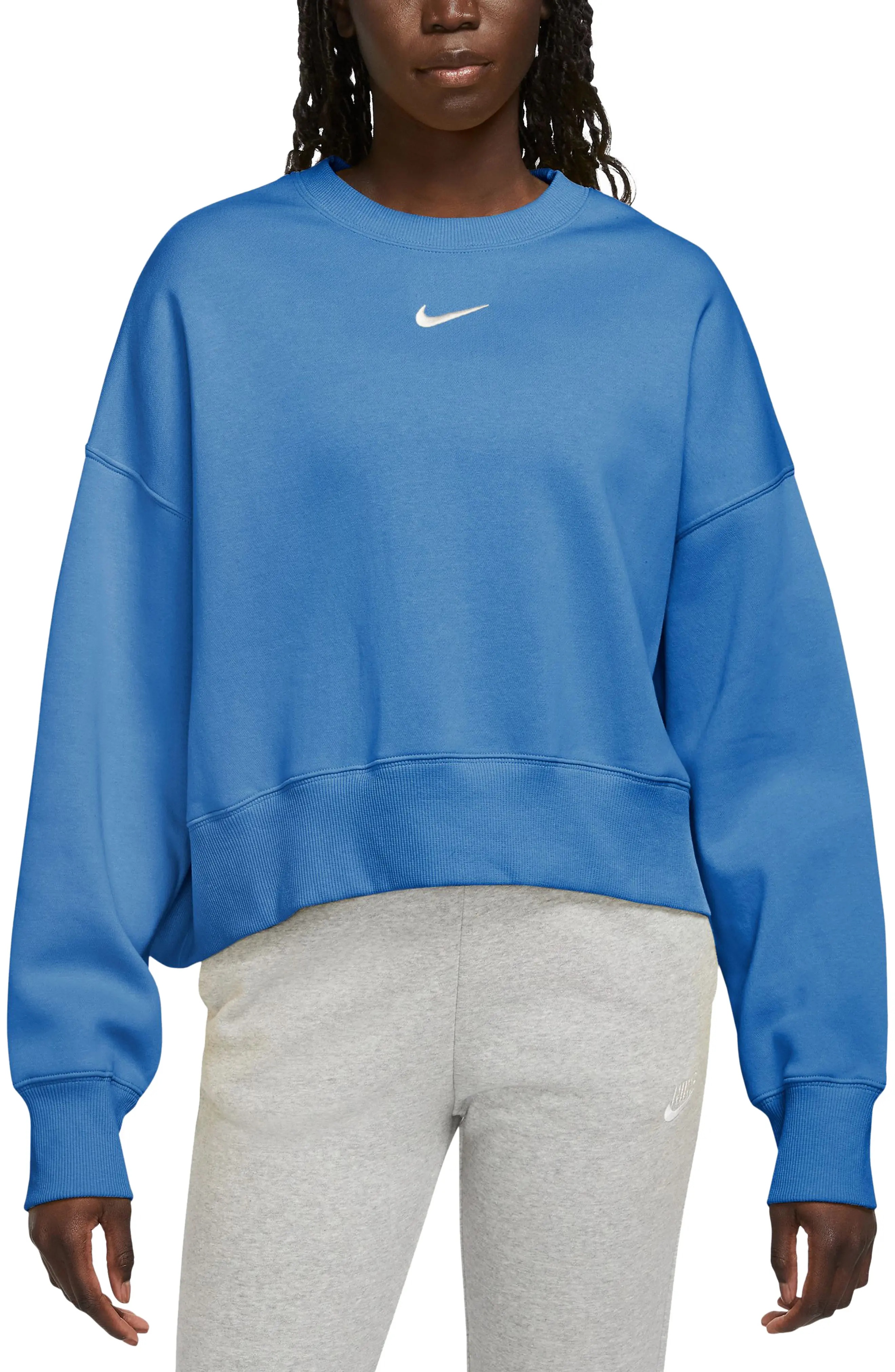 Phoenix Fleece Crewneck Sweatshirt in Star Blue/Sail - 1