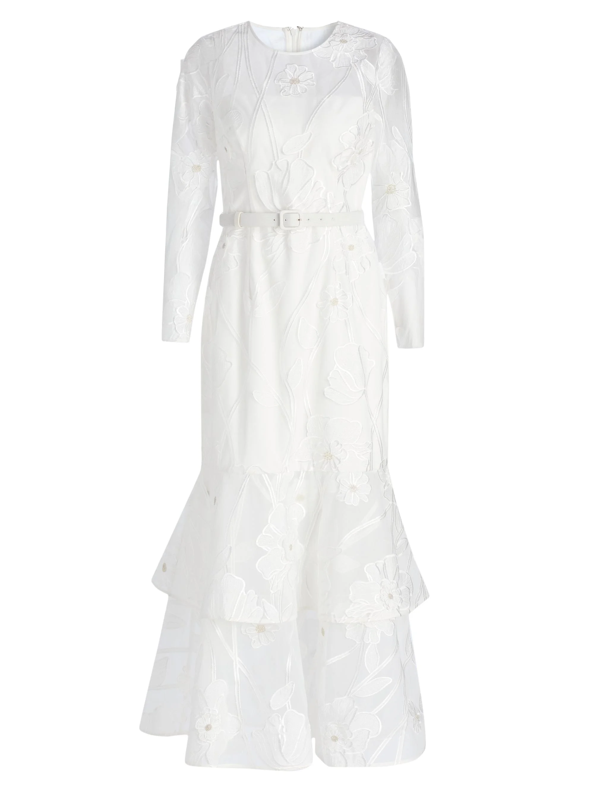 Women's Anna Grand Fleur Evening Dress - White - 1