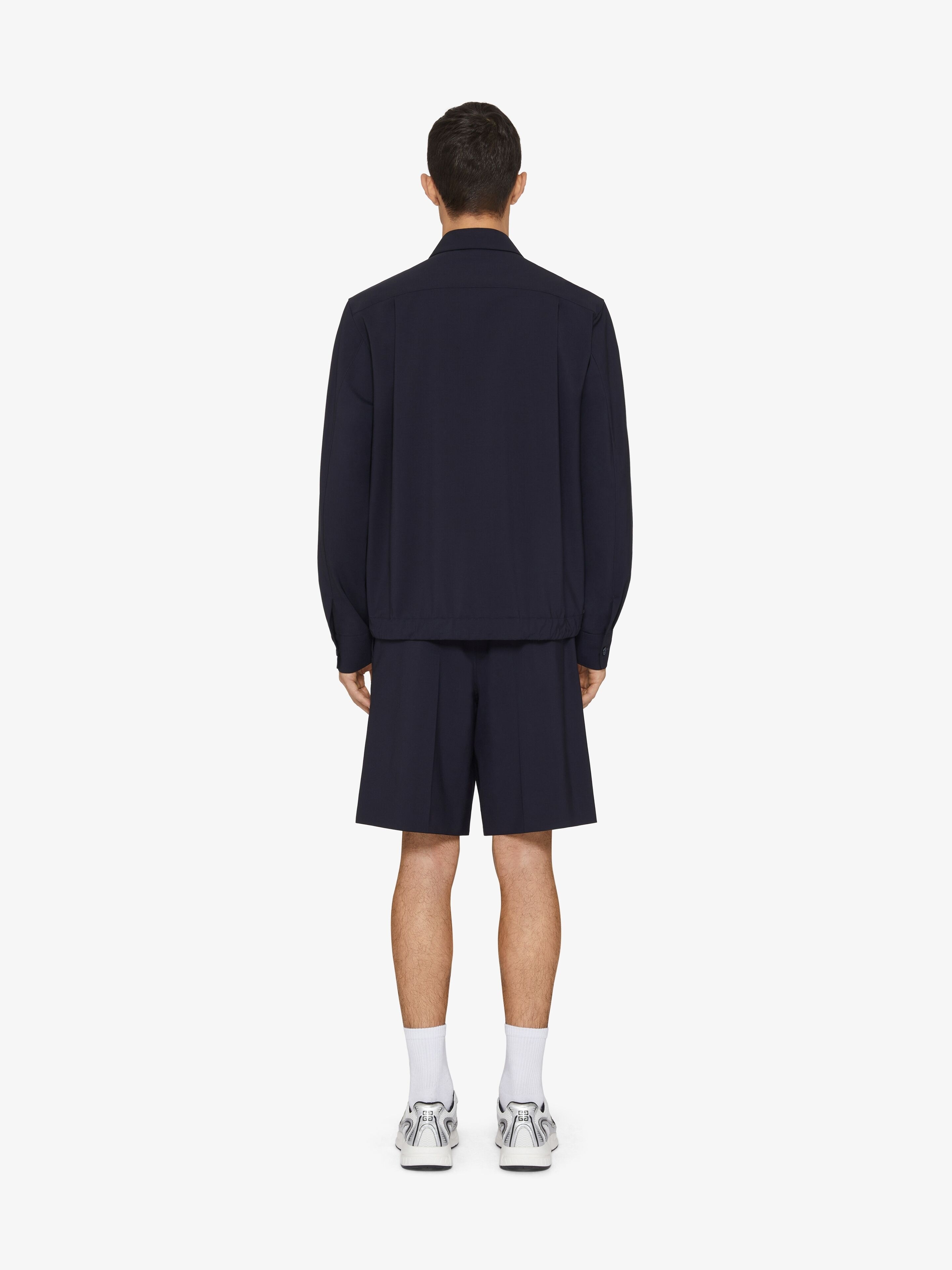 OVERSHIRT IN WOOL POPLIN WITH 4G DETAIL - 4