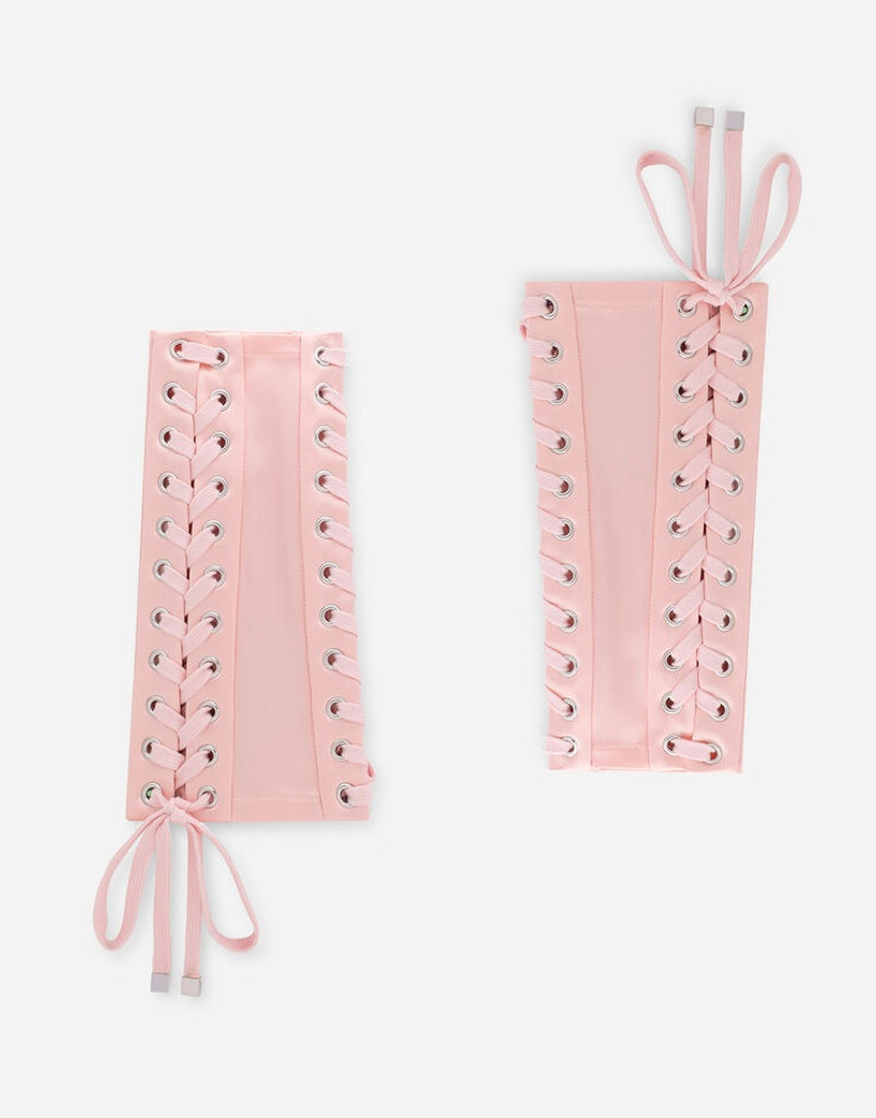 Dolce & Gabbana Short satin gloves with eyelet detailing outlook