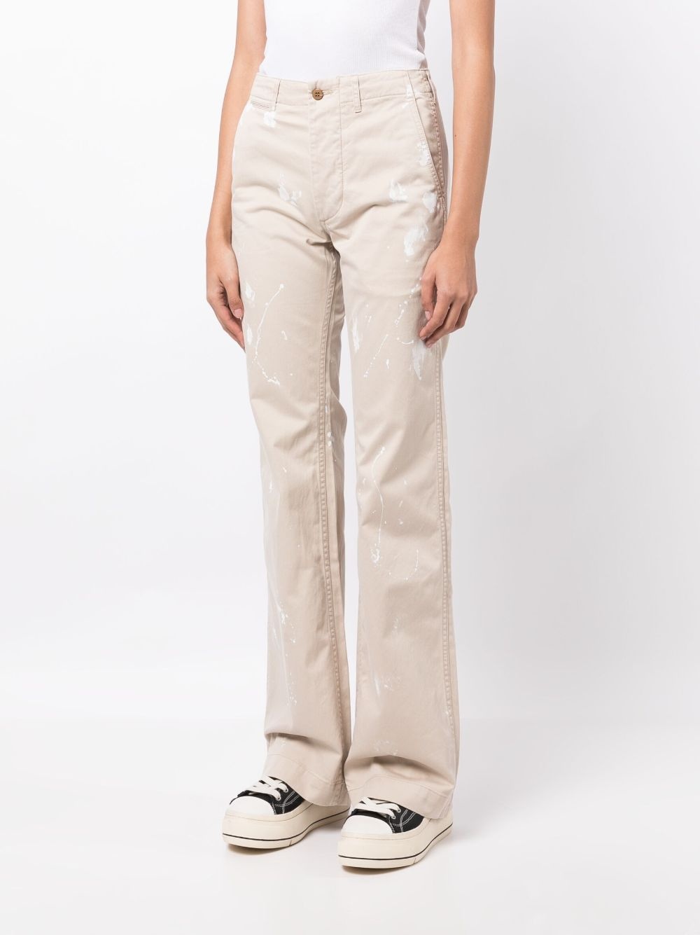 paint-splatter flared trousers - 3