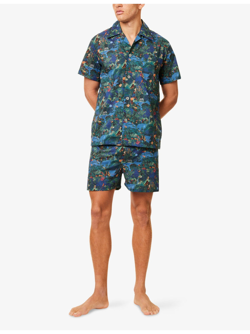 Derek Rose Camp-Collar Regular-Fit Cotton-Poplin Pyjama Set outlook