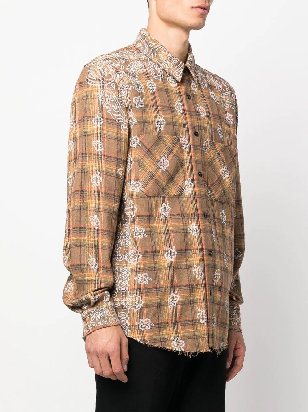 bleach bandana plaid check shirt - 3