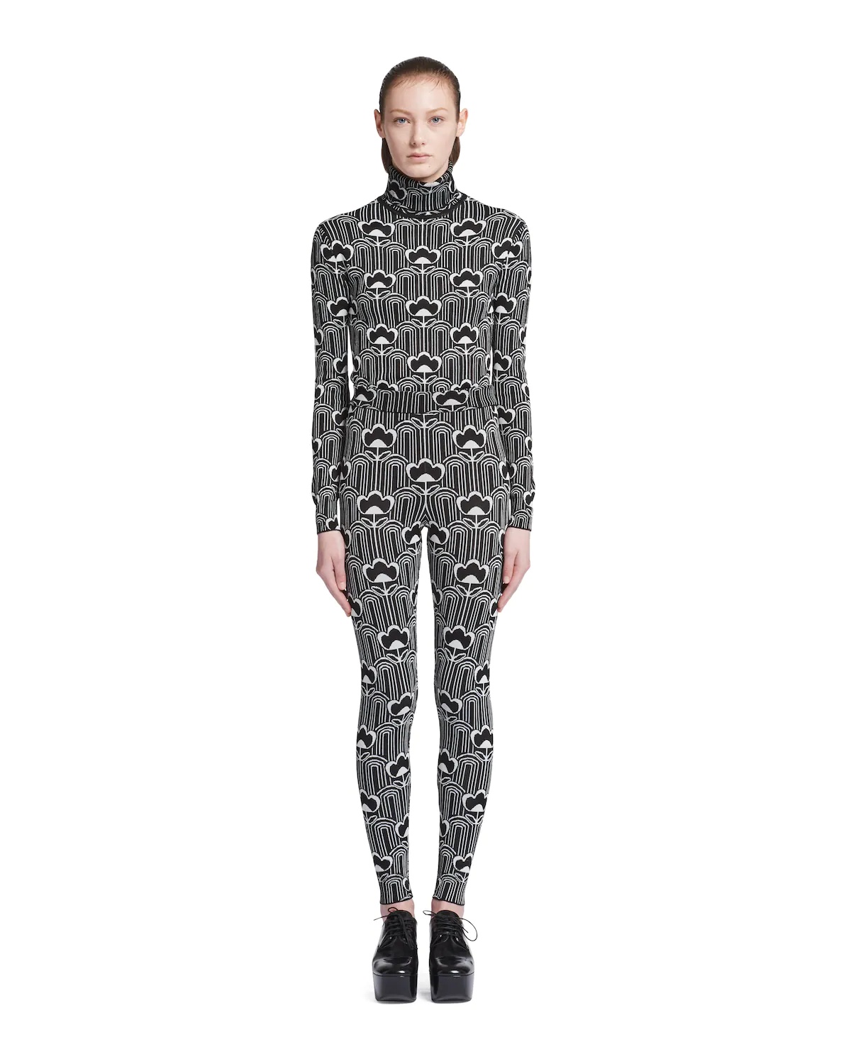 Viscose jacquard leggings - 2
