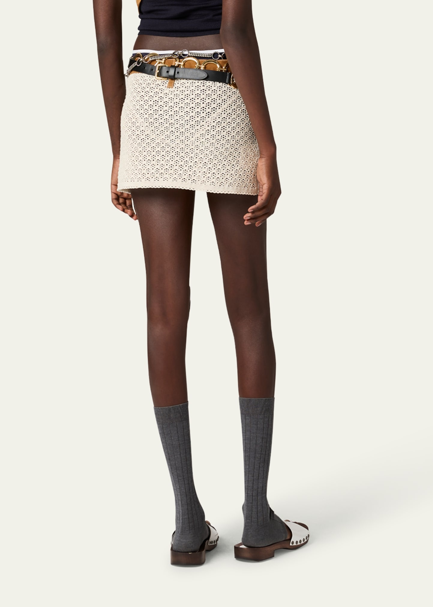 Cotton Crochet Pelle Mini Skirt - 3