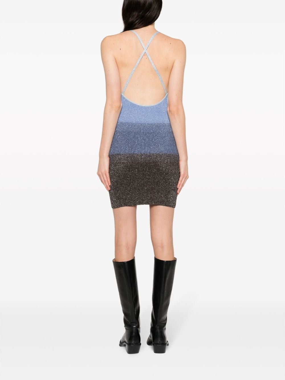 striped degradé minidress - 4