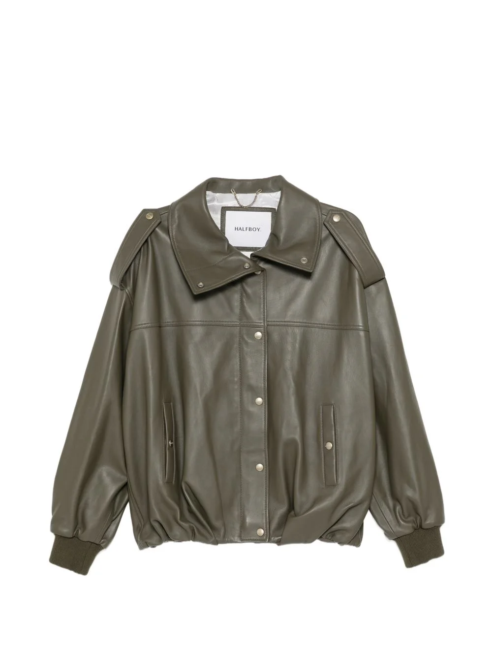 buttoned leather jacket - 1