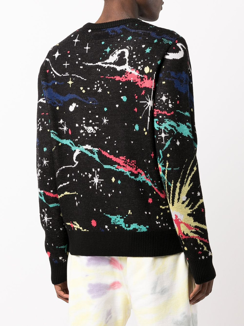 paint splatter-print crew neck jumper 4