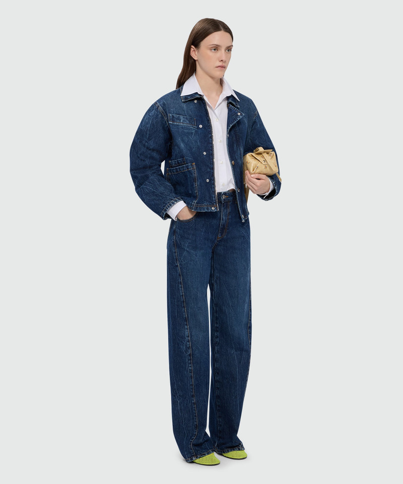 Raw-wash five-pocket denim trousers with leg seam detail 4