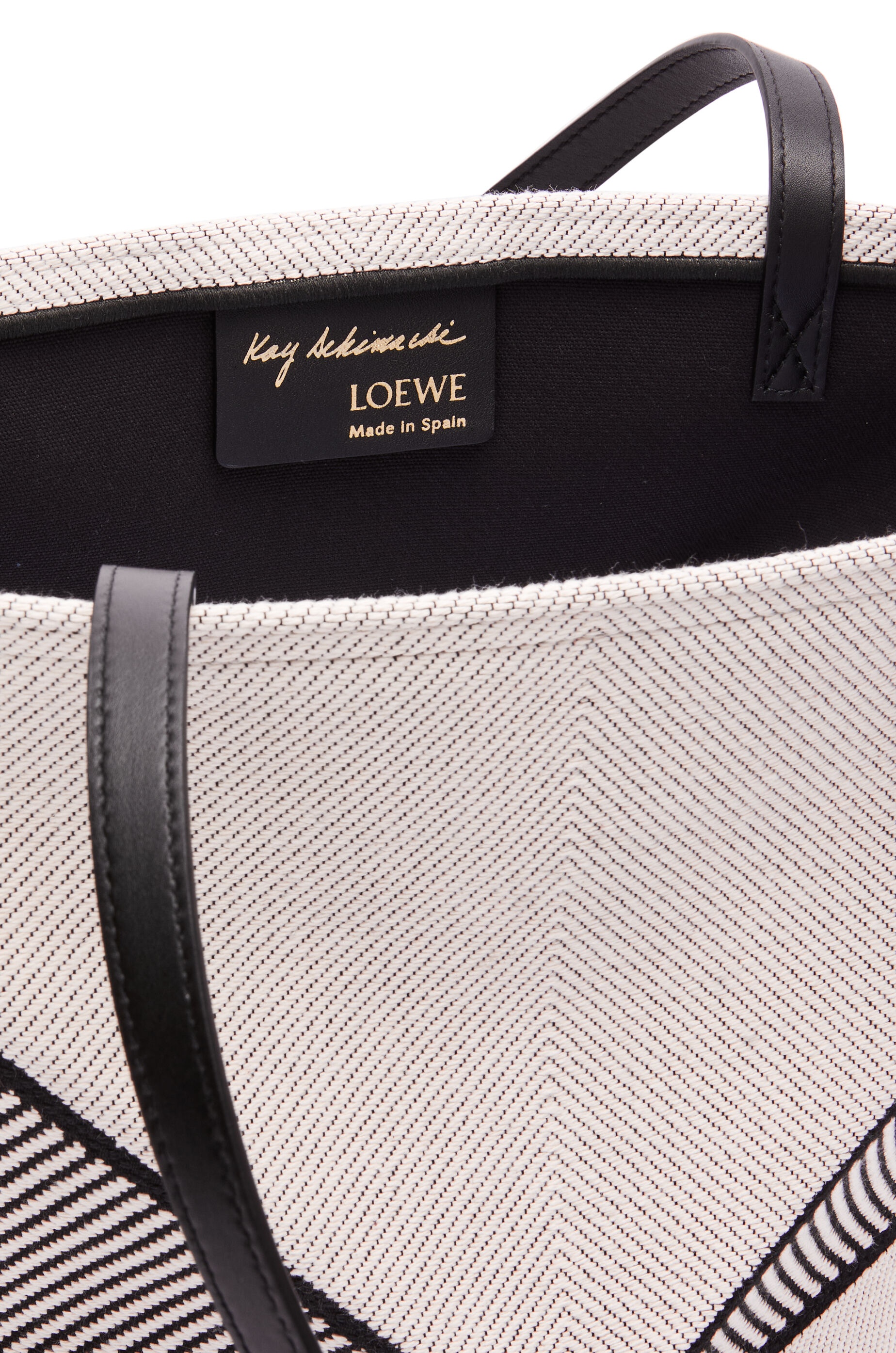Medium Puzzle Fold tote in canvas jacquard and calfskin - 8