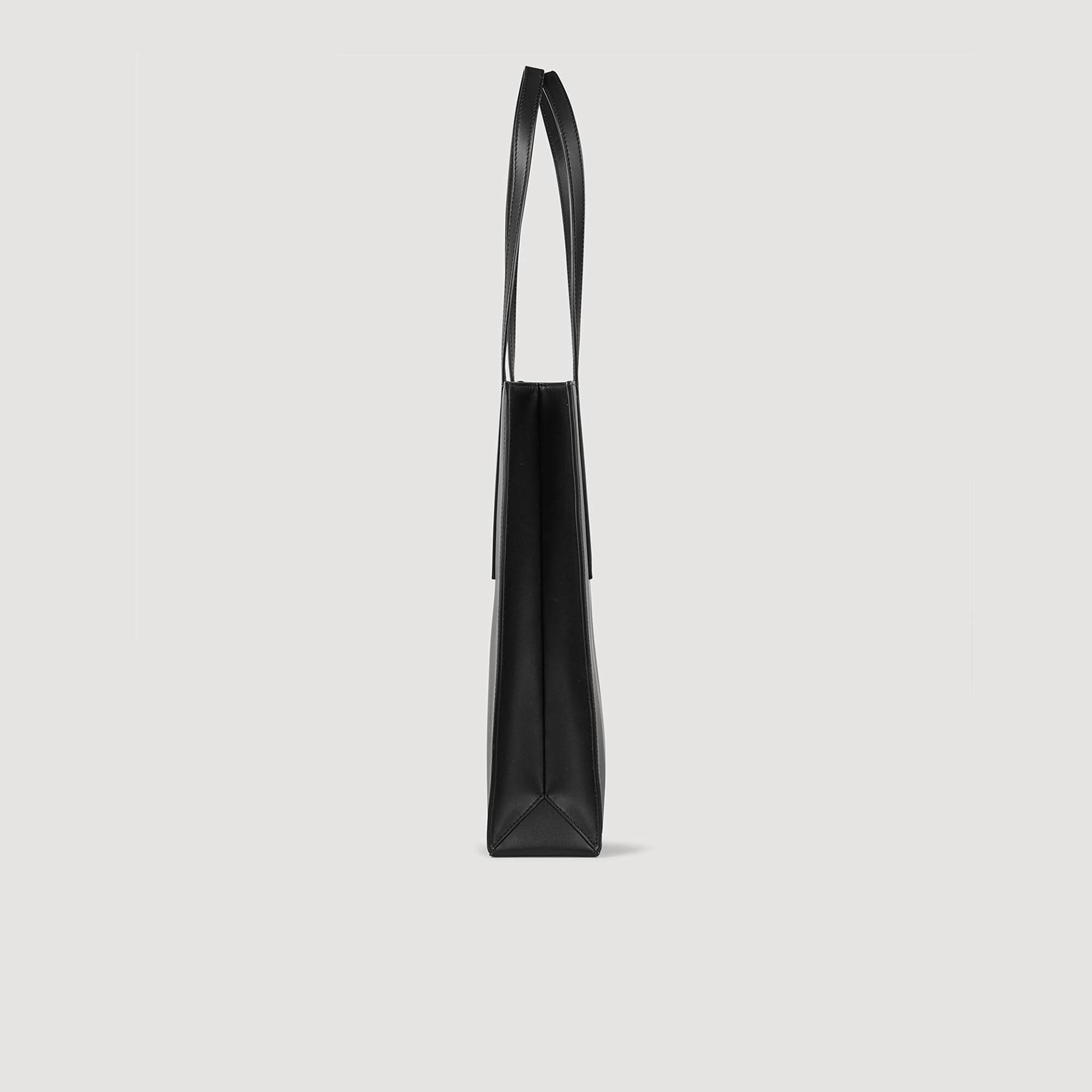 Plain leather tote bag - 2