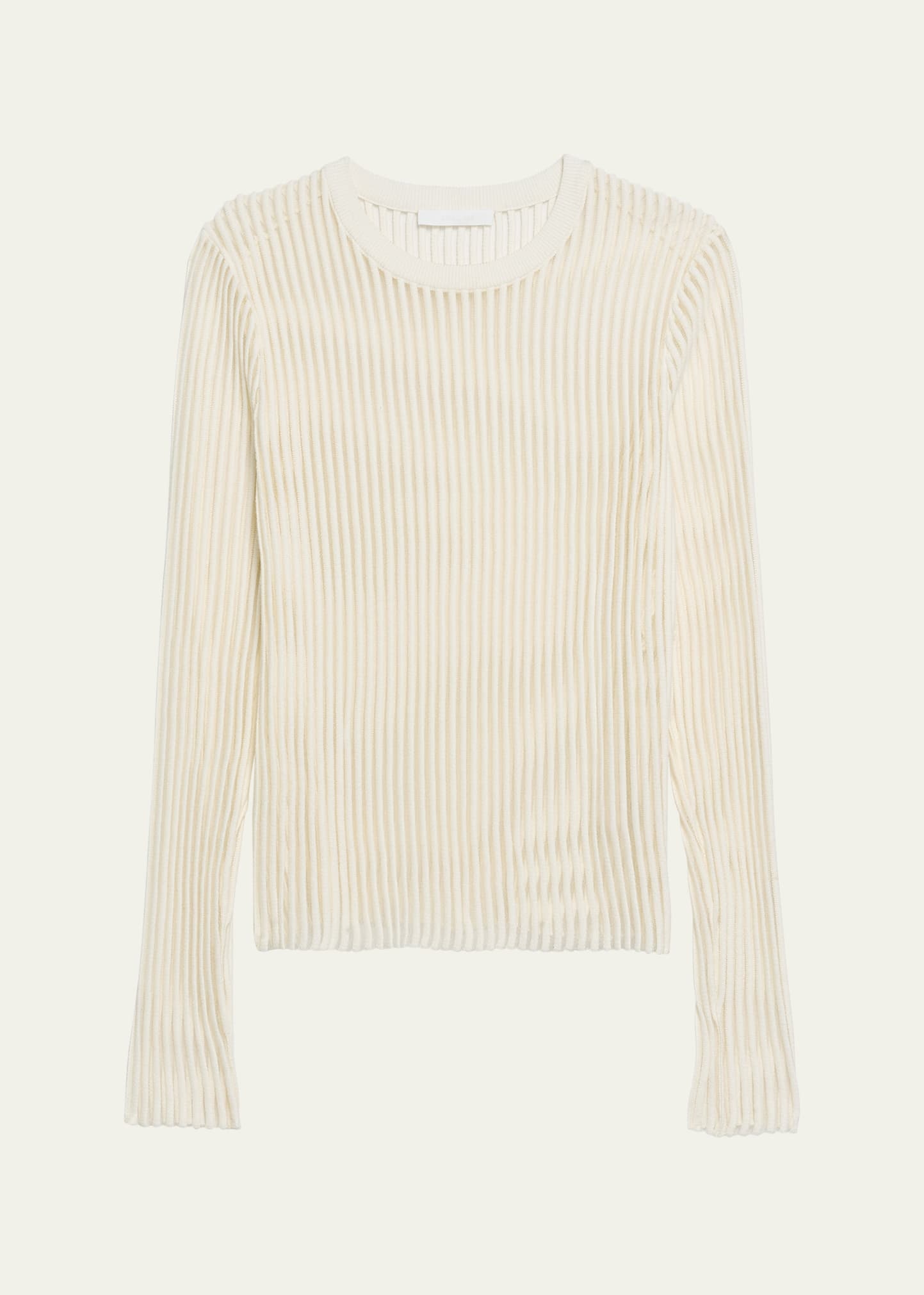 Sheer Stripe Crewneck Top - 1