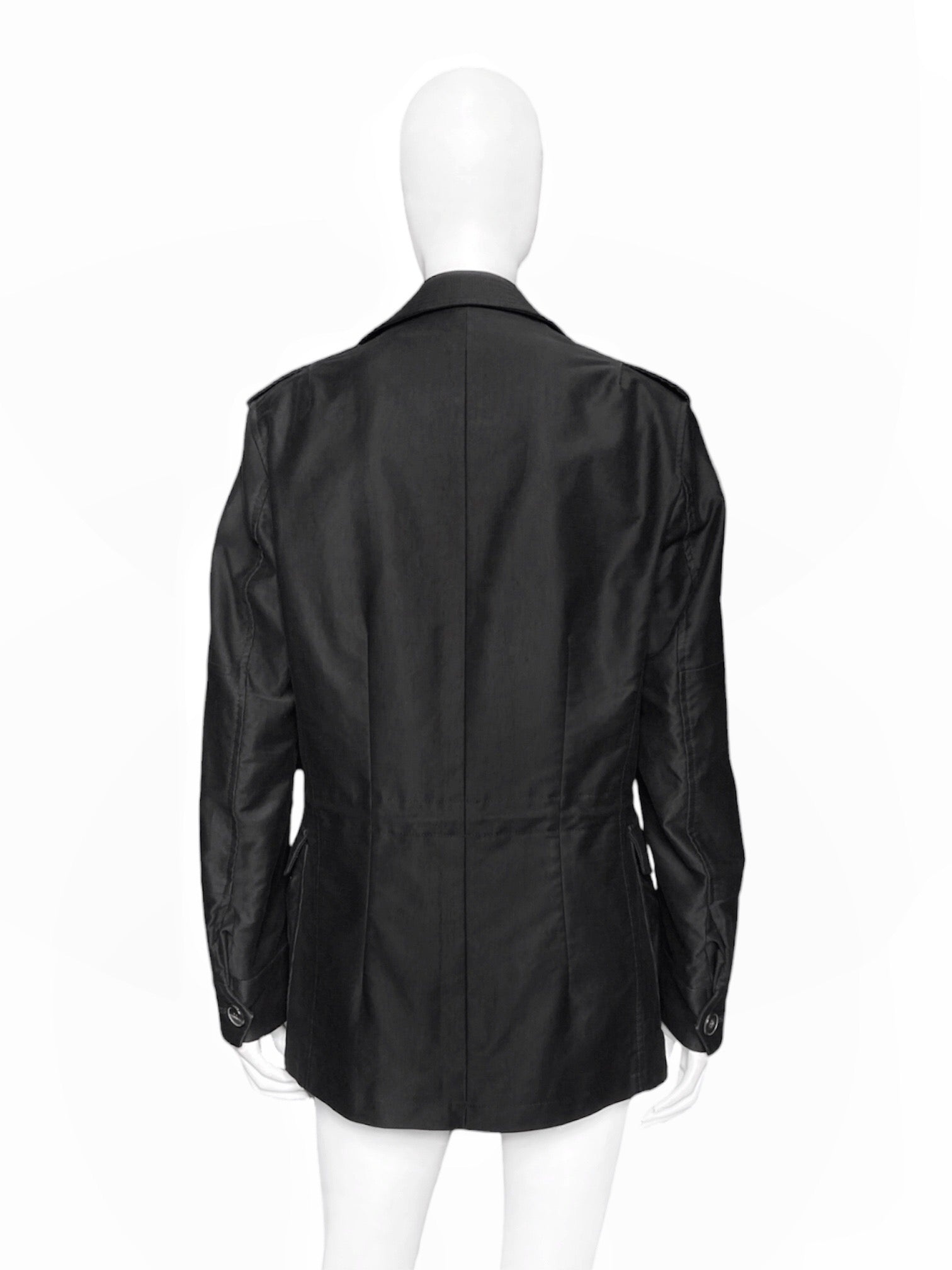 Gucci Fall 2003 Tom Ford Men’s Runway Grey Cotton Military Coat Jacket 46 - 5