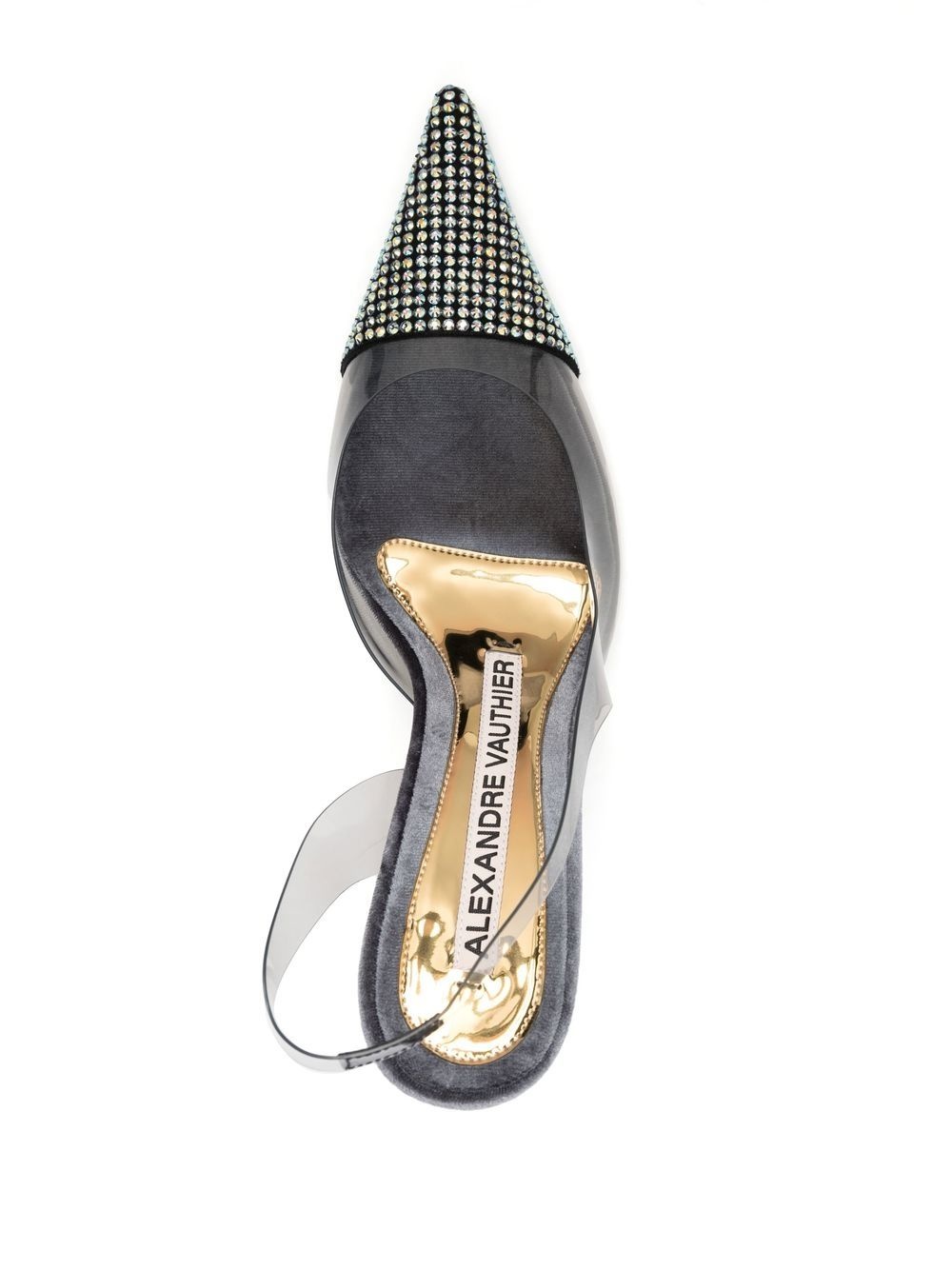 rhinestone-embellished slingback pumps - 4