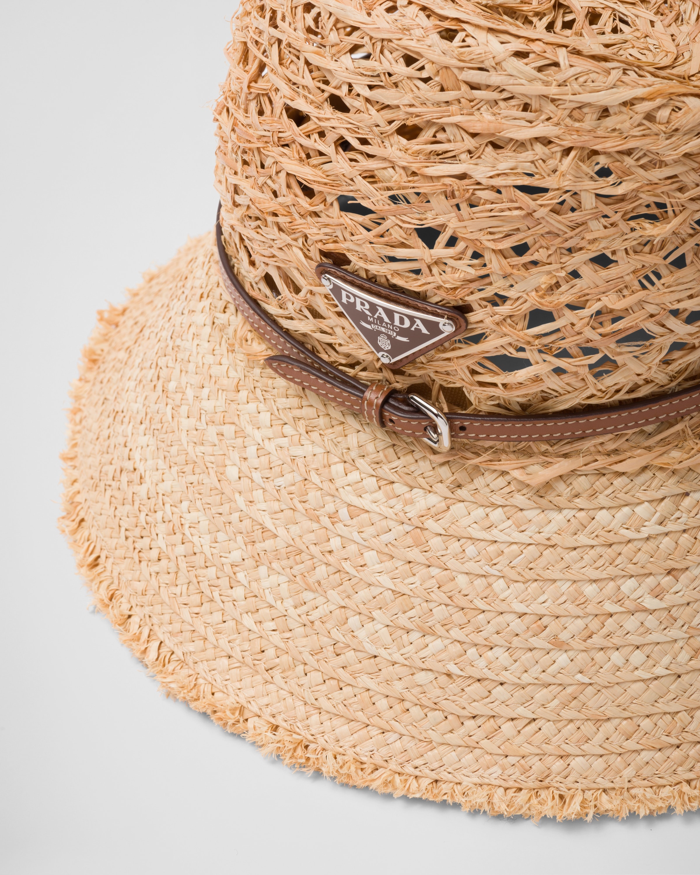 Woven fabric wide-brim hat - 4