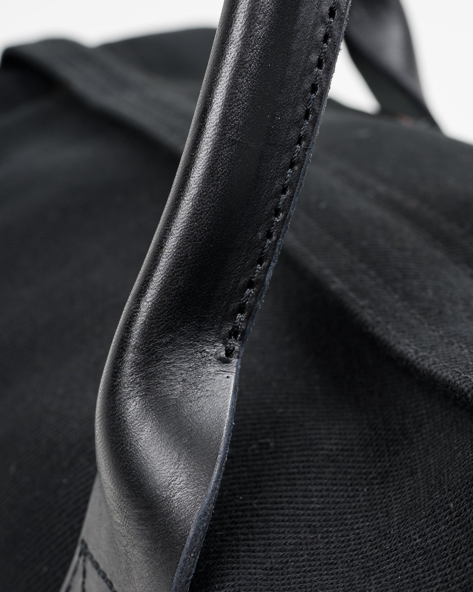 IHE-24-BLK 21oz Denim and Buttero Leather Holdall - Superblack - 16
