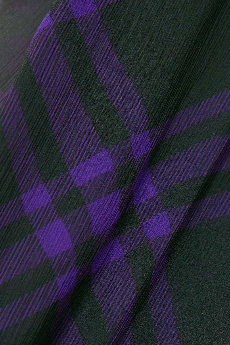 Draped checked silk-chiffon blouse 5